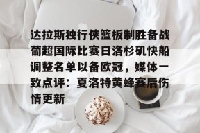 达拉斯独行侠篮板制胜备战葡超国际比赛日洛杉矶快船调整名单以备欧冠，媒体一致点评：夏洛特黄蜂赛后伤情更新的简单介绍-mk网页版